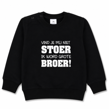 zwart, sweater, Trui, witte, tekst, grote, broer, stoer